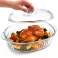 thumbnail image 4 of WhiteRhino 2.8L/3Qt Glass Casserole Dish with Lid,Oval Glass Baking Container for Oven Cooking,Kitchen Storage, 4 of 9