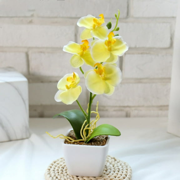 Orchid Simulation Potted Plant With 5 Heads Perfect For Home And Office Spaces