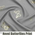 thumbnail image 4 of Flowpartex Grey Butterfly Blackout Curtain Panels 54"L×52"W Set of 2, Floral Gold Foil Print Grommet Top Drapery for Nursery Kids Bedroom Living Room, 4 of 5