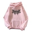 thumbnail image 5 of comerut Fall Winter Unisex Hoodie Drawstring Elastic Cuff Thorn Print Thick Fleece Patch Pocket Loose Long Sleeves Pullover Warm Top, 5 of 8
