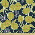 thumbnail image 2 of Ambesonne Spring Fabric by the Yard Upholstery, Botanic Floral Butterflies, 10 Yards, Yellow Dark Indigo, 2 of 5