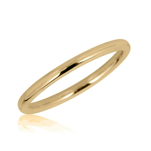 AVORA 10K Yellow Gold Plain Band Stackable Ring - Size 7