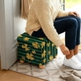 thumbnail image 5 of SCRAWLGOD St. Patrick's Day Shamrock Stripe Print Golden Green Ottoman Cover, Stretch Square Ottoman Slipcovers Machine Washable Foot Stool Cover for Living Room, Folding Storage Furniture Protector, 5 of 7