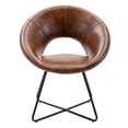 thumbnail image 4 of Duhome Accent Chairs Mid-Century Modern Faux Leather Lounge Chair with Black Metal Legs for Living Room Armchair, Yellowish Brown, 4 of 10