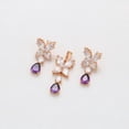 thumbnail image 4 of Collar y Aretes Mariposa C/ Swarovski y Amatista Oro 18K Lam dorado Unitalla, 4 of 10