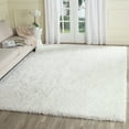 thumbnail image 3 of SAFAVIEH Supreme Charlton Solid Plush Polyester Shag Area Rug, Ivory, 5' x 8', 3 of 5