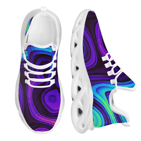 

Fashion Black Psychedelic Kintted Breathable Men s Sneakers Light Lace Up Shoes Mesh Kintting Shoes Customized