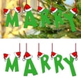 thumbnail image 3 of Riguas Christmas Green Letter Hanging Decoration Santa Hat Wooden Reusable Xmas Tree DIY Words Pendant Ornament Party Holiday Decor Festival Gift, 3 of 8