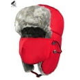 thumbnail image 3 of PULLIMORE Men Women Trooper Trapper Hat Warm Winter Hats with Ear Flap Faux Fur Hunting Aviator Hat (Red), 3 of 8
