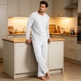 thumbnail image 5 of Dwelliawo en's Pajama Sets Loungewear Sleepwear Pjs Lightweight Long Sleeve Shirts and Bottoms Soft Comfy Sleep Sets Gray M, 5 of 6