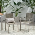 thumbnail image 2 of Noble House Cape Coral Outdoor Aluminum Dining Chair in Silver (Set of 2), 2 of 12