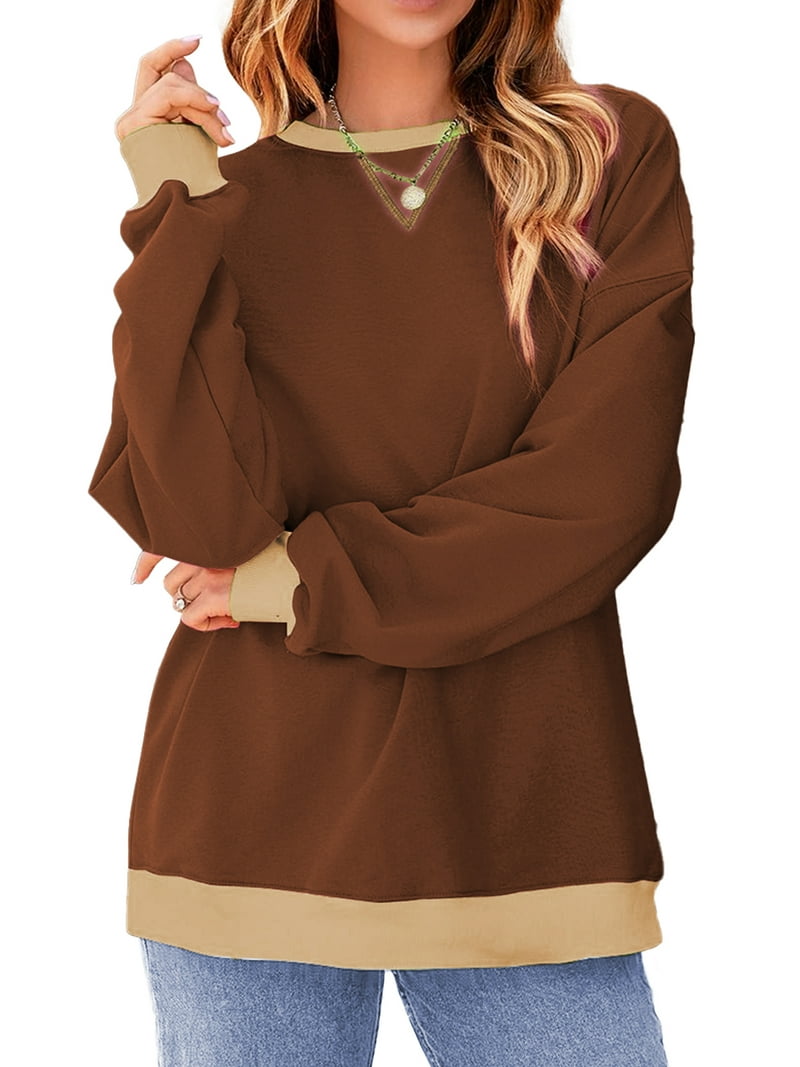 Fantaslook Color Block Sweatshirts for Women, Crewneck Long Sleeve