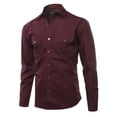 thumbnail image 1 of FashionOutfit Men's Solid Casual Chest Pocket Long Sleeve Button Down Shirts, 1 of 1