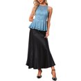 thumbnail image 2 of INSPIRE CHIC Lace Peplum Top for Women's Elegant Sweetheart Neck Sleeveless Tops XL Blue, 2 of 6