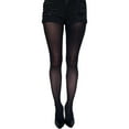 thumbnail image 2 of Black Opaque Full Footed Tights, Pantyhose for Women, 2 of 5