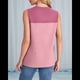 thumbnail image 5 of Camiseta Sin Mangas Informal de Verano con Cuello Redondo y Bloques de Color para Mujer, Color Rosa L, 5 of 8