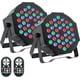thumbnail image 2 of U`King LED Par Lights DJ Stage Light con cable RGB 36 LED con control remoto activado por sonido DJ Uplighting para bodas, fiestas, clubes, Navidad, iluminación de escenario (2 paquetes), 2 of 4