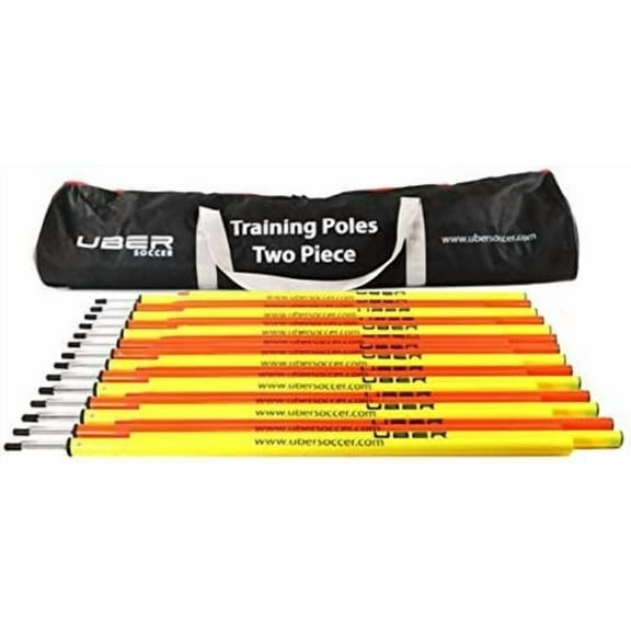 Professional Quality Speed and Agility Training Poles - Set of 12 Poles with Carrying Bag