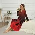 thumbnail image 2 of FUIALDOLG Long Sleeve Nightgowns for Women Cute Gingerbread Man Print Soft Sleepshirt Button Down V Neck House Dress Loose Sleepwear for Pajama Party, 2XL, 2 of 7