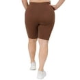 thumbnail image 3 of Women's My Kind of Look Peach Skin Biker Shorts, Coffee, L/XL, 3 of 5