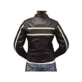 thumbnail image 2 of Redline Women's Naked Goat Skin Striped Racing Jacket, Black & White L-2402 (XL), 2 of 3