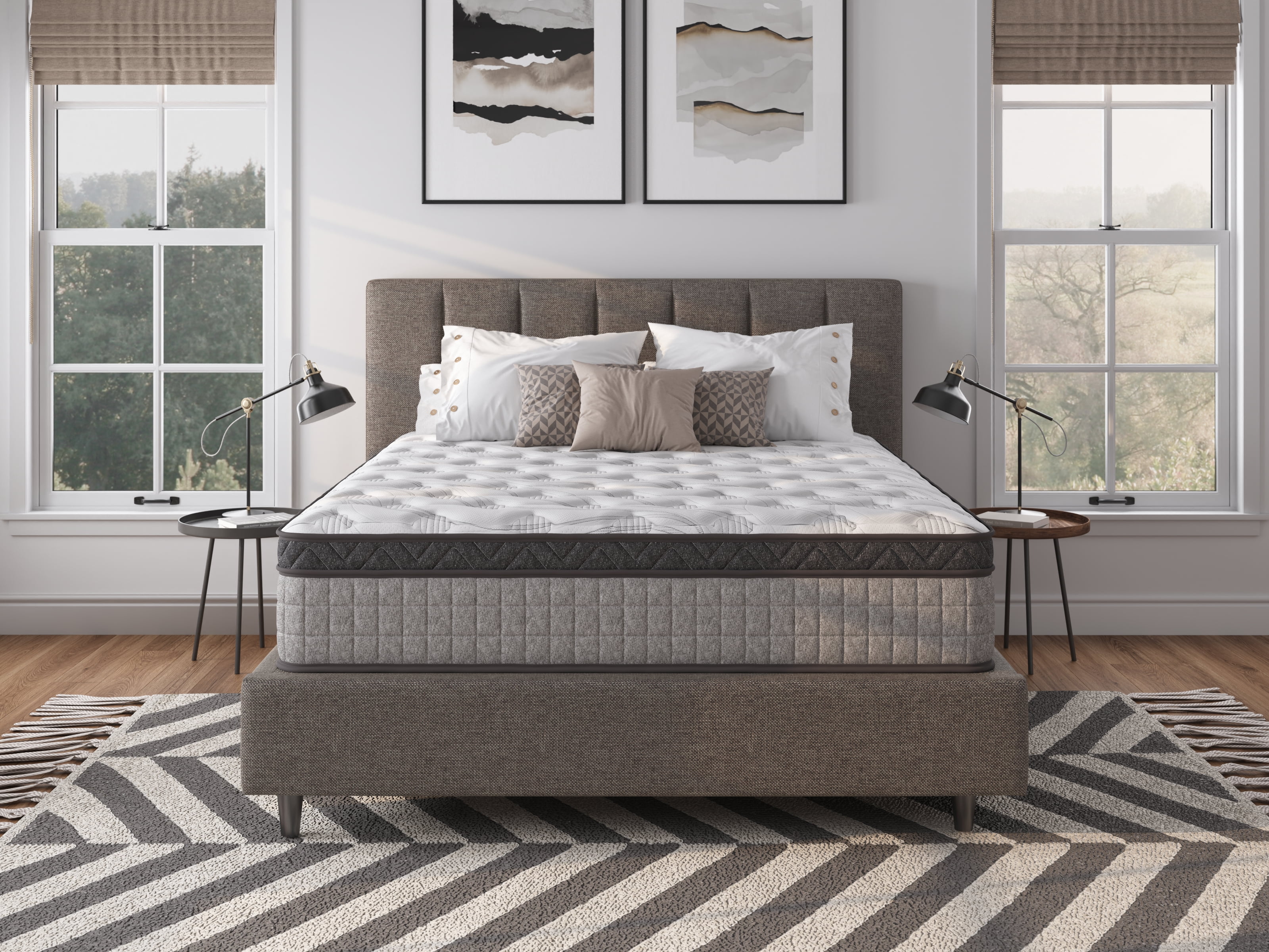 10" Twin Diamond Innerspring Hybrid and Cooling Gel Memory Foam Mattress, Pressure Relief, and Motion Isolation