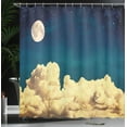 thumbnail image 4 of Ambesonne Night Sky Shower Curtain, Stars Full Moon Cloud, 69"Wx75"L, Dark Blue White, 4 of 5