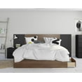 thumbnail image 1 of Nexera 4-Piece Bedroom Set With Bed Frame, Headboard, Extension Panels & Nightstand In Queen|Walnut & Black, 1 of 8