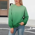 thumbnail image 5 of XPMWRP Women's Gradient Trendy Sweatshirt Casual Long Sleeve Crew Neck Pullover Loose Fall Winter Warm Sweatshirt Green S, 5 of 5