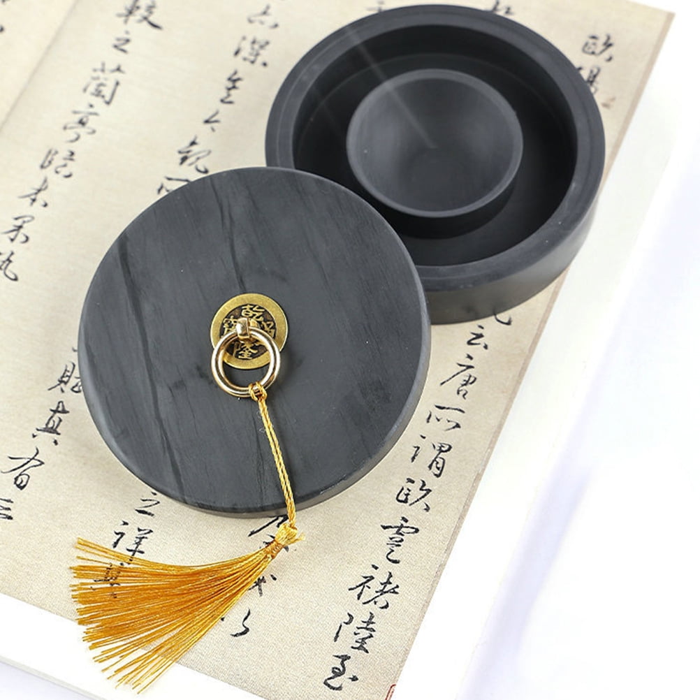 WHAMVOX  Moisturizing Ink Inkstone Inkwell Calligraphy Liquid Dish Black
