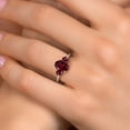 thumbnail image 4 of Gem Stone King 925 Silver and 10K Yellow Gold Red Rhodolite Garnet Engagement Ring for Women | 2.74 Cttw | Oval 9X7MM | Gemstone January Birthstone | Size 8, 4 of 6