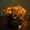 thumbnail image 3 of Luces LED de cadena de alambre de cobre con energía solar, lámpara estrellada de 8 modos para decoración de fiestas al aire libre (30 m cálidos), 3 of 8