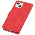 thumbnail image 6 of Skin-Friendly Wallet Case for iPhone 14 Plus, Premium PU Leather Shockproof Card Slots Cash Holder Flip Cover with Kickstand Folio Magnetic Clasp Wrist Hand Strap Handbag Case,Red, 6 of 7