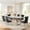 7-Piece Set, variant on 68.9" Faux Marble Dining Table, Dual H-Shaped Stainless Steel Bases, Seats 4–6, Modern Kitchen & Dining Room Table