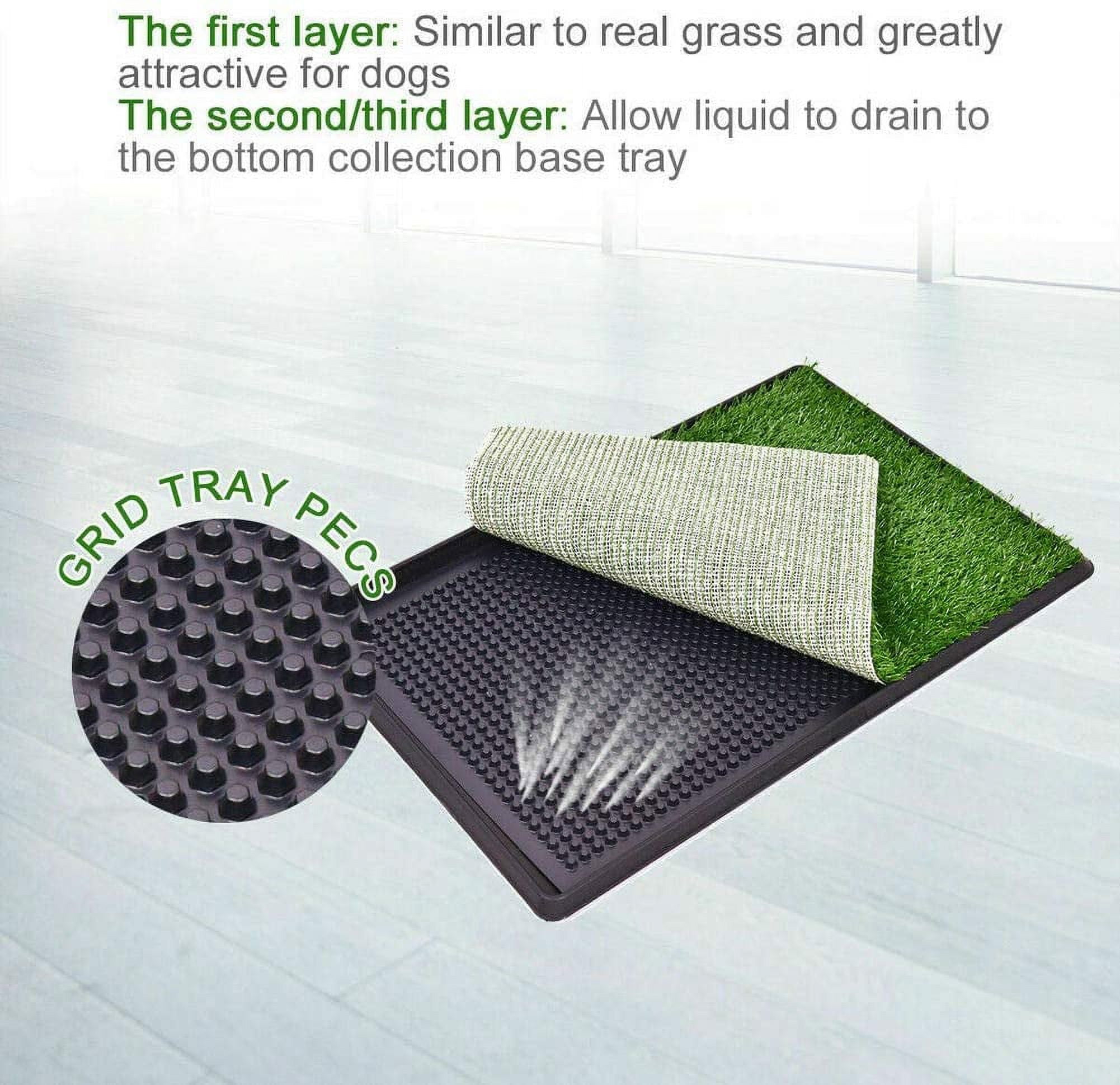 NOTOYAYA 2 Pcs Artificial Grass Dog Training Pad Leak-Proof Puppy