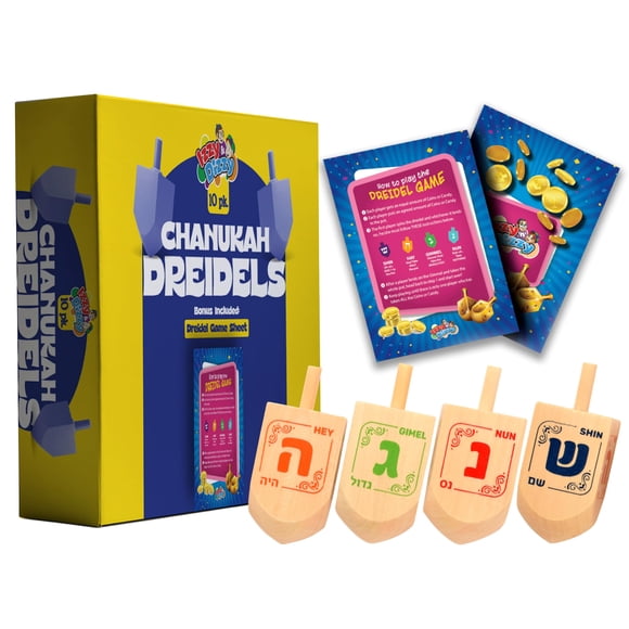 Dreidel de Madera Izzy 'n' Dizzy Mediano Paquete de 10