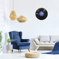 thumbnail image 3 of Quartz Round Retro Wall Clock Art Design Kitchen Living Room Home Decoration Vinyl Record Clock Blue + Black Plastic, 3 of 8