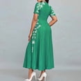 thumbnail image 2 of ZEHJUHAN Women's Floral Print Short Sleeve Maxi Dress, High Waist A-Line Summer Casual to Formal Dress Green，XXL, 2 of 4