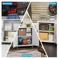 thumbnail image 4 of 34.3" H Garage Storage Cabinet with Wheels,Lockable Metal Storage Cabinet with 2 Doors for Garage Home Office Storage,White,Assembly Required, 4 of 8