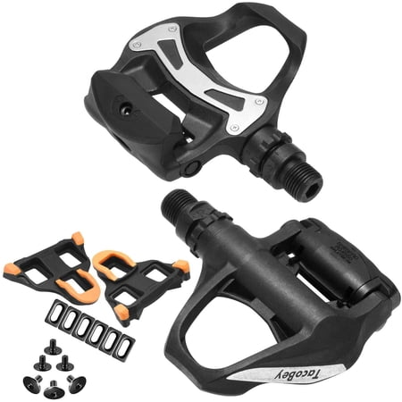 Pedali Clipless WayLand Per Bici Da Strada – Compatibili SPD E LOOK, Pattern Carbonio, Con Tacchette