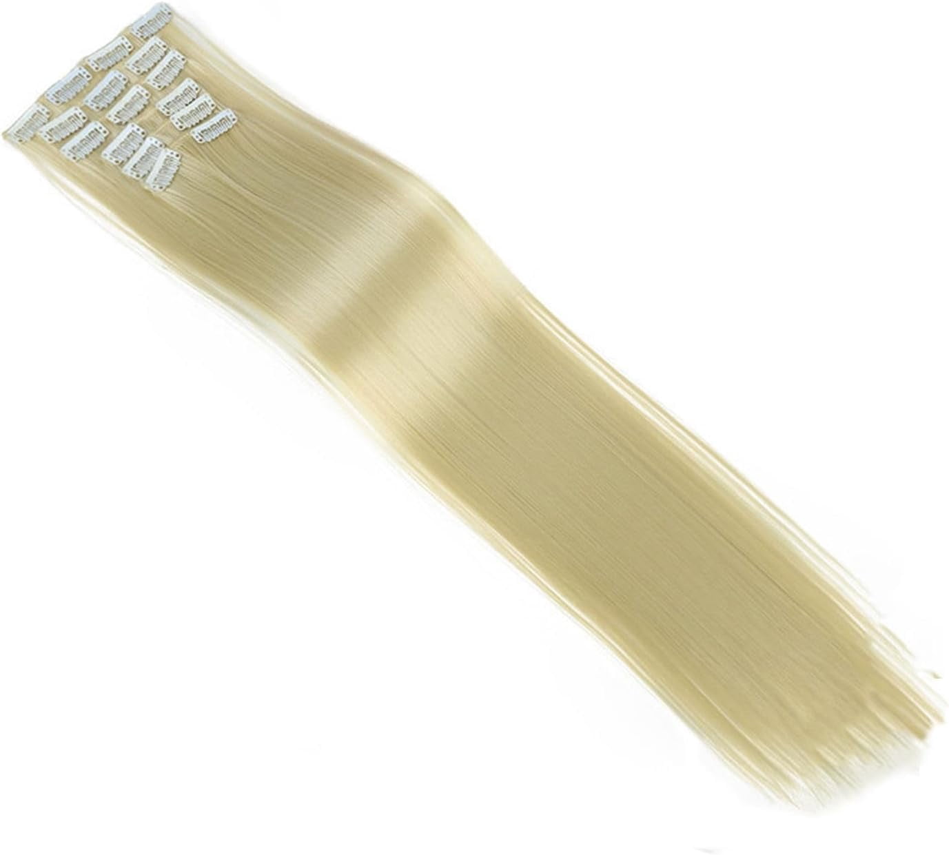 Aorsher 24 Inch Clip in Hair Extensions 6pcs Long Straight Synthetic Remy Hair Extensions Reddish Brown Natural Looking Hair Piece for Daily Use