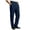 Dark Blue, variant on SAWOBUUN Men's Dress Pants Elastic Waist Straight Leg Wrinkle-Resistant Loose Fit Business Office Casual Trousers
