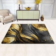 thumbnail image 2 of SKYSONIC Abstract Black Golden Vortex Non-Slip Area Rug, Artistic Marble Floor Carpet Comfort Floor Mats Decor for Indoor Front Porch Living Room Bedroom Kitchen, 36"x24", 2 of 5