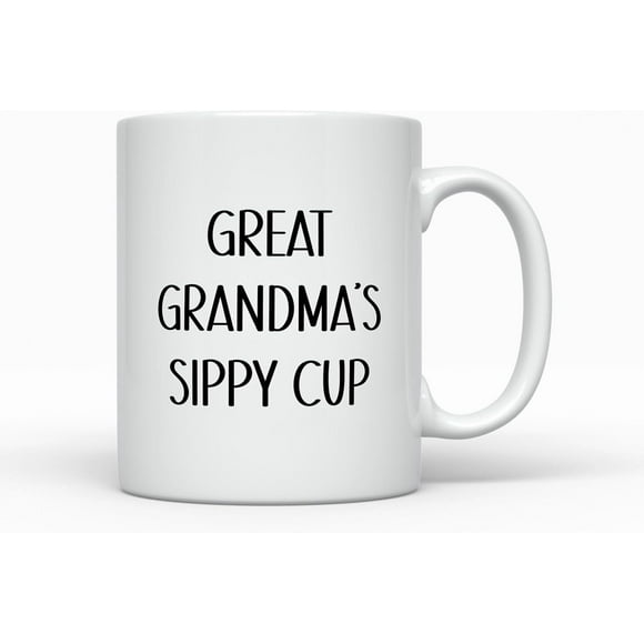 Great Grandma Sippy Cup Coffee Mug, Funny Grandparent Gift Ideas Best Birthday Present, Christmas Cup from Grandson Daughter