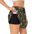 thumbnail image 2 of Disketp Funny Sloths In The Forest Print Women's Shorts Workout Shorts for Athletic Gym Running Shorts with Phone Pockets Large, 2 of 8