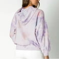 thumbnail image 4 of RQYYD Womens Tie Dye Hoodies Casual Loose Pullover Sweatshirts Tunic Top Color Block Long Sleeve Fall Drawstring Tops Purple S, 4 of 9
