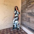 thumbnail image 3 of 2026 New Fashionable Ins-Style Women's Abstract Print One-Shoulder Maxi Dress, Satin Twisted Waist Formal Dress, 3 of 6