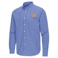 thumbnail image 2 of Men's Antigua Royal Pitt Panthers Ellis Woven Tri-Blend Long Sleeve Button-Down Shirt, 2 of 3
