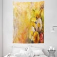 thumbnail image 1 of Yellow Flower Tapestry, Oil Painting Style Bouquet of Rose Daisy Gerbera Flowers Grunge Display, Wall Hanging for Bedroom Living Room Dorm Decor, 60W X 80L Inches, Mustard Orange, by Ambesonne, 1 of 2