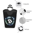 thumbnail image 4 of DouZhe 50L Rectangular Laundry Basket, Cryptocurrency Blockchain Bitcoin Prints Waterproof Foldable Laundry Hamper with Aluminum Handles, 4 of 6